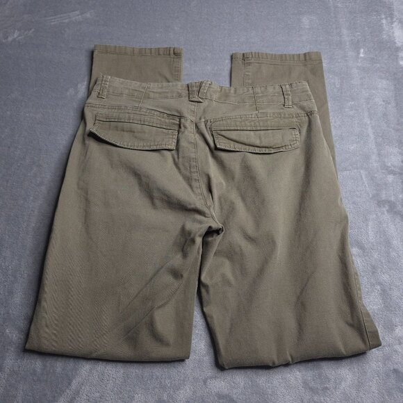 Democracy Womens Olive Green Straight Leg 4 Low Rise Faux Zip Pockets Stretch - Picture 2 of 8